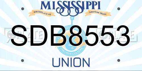 SDB8553 Mississippi License Plate