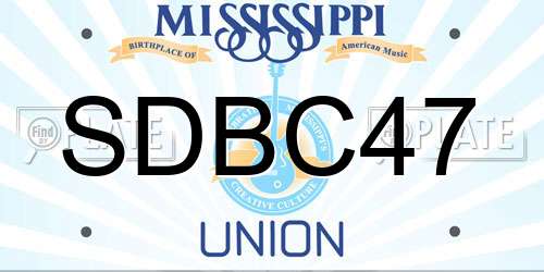 SDBC47 Mississippi License Plate