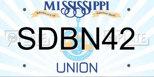 SDBN42 Mississippi License Plate