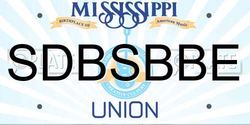 SDBSBBE Mississippi License Plate