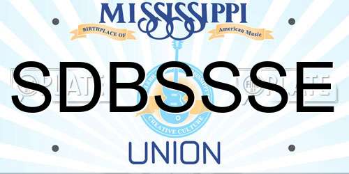 SDBSSSE Mississippi License Plate