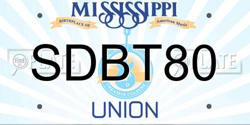 SDBT80 Mississippi License Plate