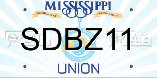 SDBZ11 Mississippi License Plate