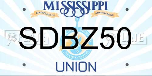 SDBZ50 Mississippi License Plate
