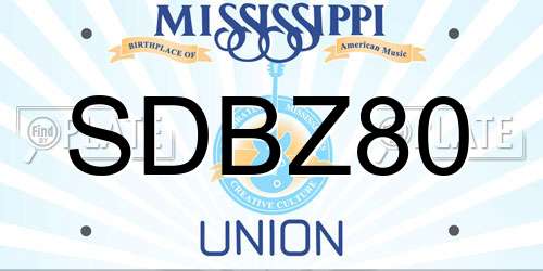 SDBZ80 Mississippi License Plate