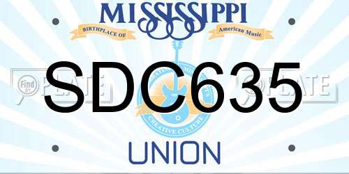 SDC635 Mississippi License Plate