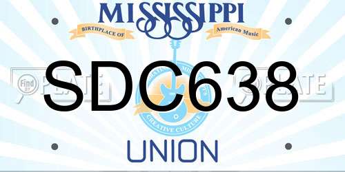 SDC638 Mississippi License Plate