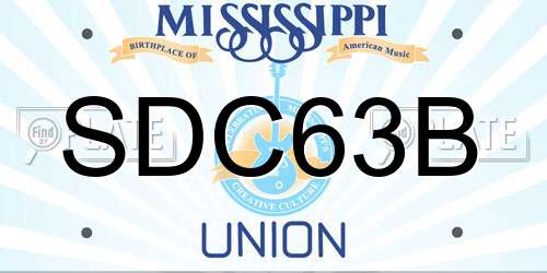 SDC63B Mississippi License Plate