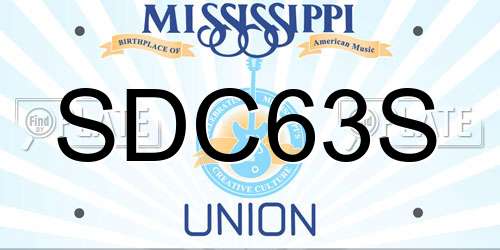 SDC63S Mississippi License Plate