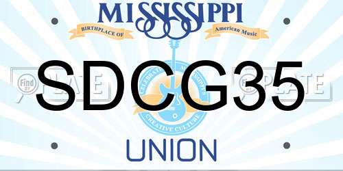 SDCG35 Mississippi License Plate