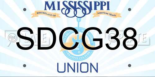 SDCG38 Mississippi License Plate