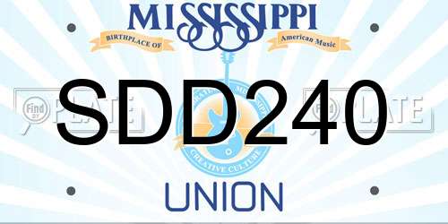 SDD240 Mississippi License Plate