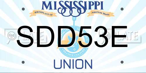 SDD53E Mississippi License Plate