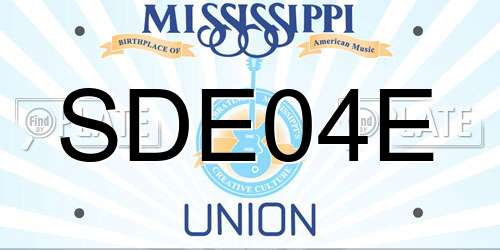 SDE04E Mississippi License Plate