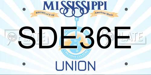 SDE36E Mississippi License Plate