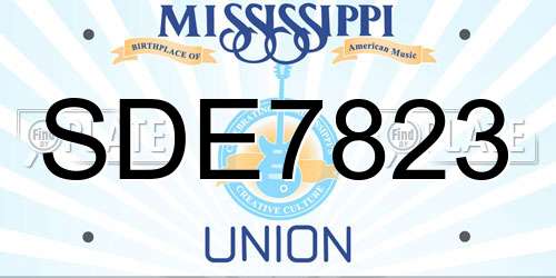SDE7823 Mississippi License Plate