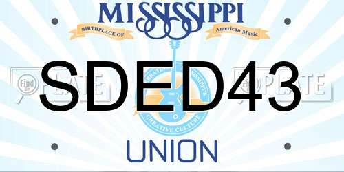 SDED43 Mississippi License Plate