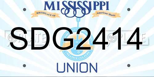 SDG2414 Mississippi License Plate