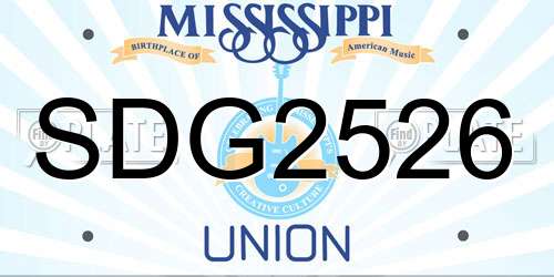SDG2526 Mississippi License Plate