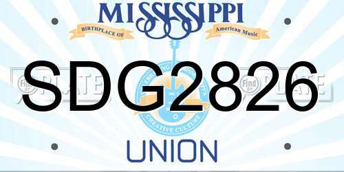 SDG2826 Mississippi License Plate