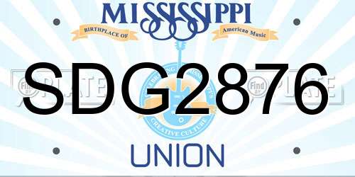 SDG2876 Mississippi License Plate