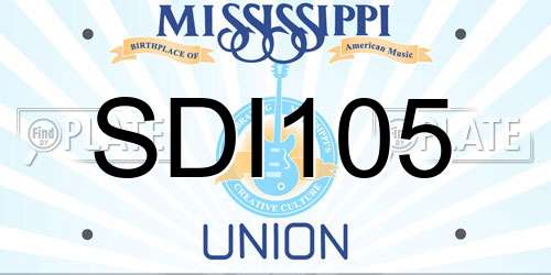 SDI105 Mississippi License Plate