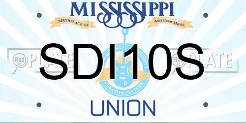SDI10S Mississippi License Plate