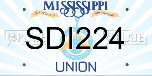 SDI224 Mississippi License Plate