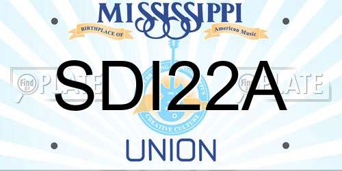SDI22A Mississippi License Plate