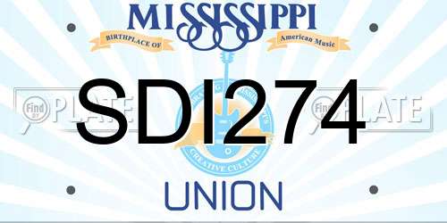 SDI274 Mississippi License Plate
