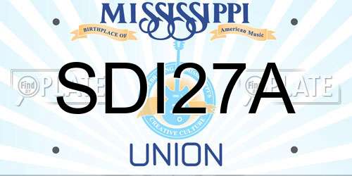 SDI27A Mississippi License Plate