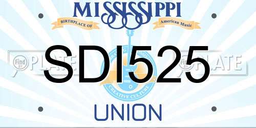 SDI525 Mississippi License Plate