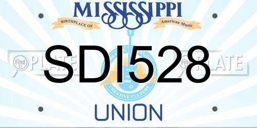 SDI528 Mississippi License Plate
