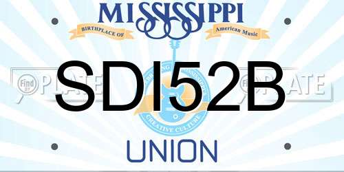 SDI52B Mississippi License Plate