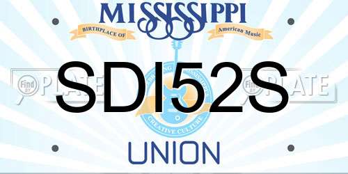 SDI52S Mississippi License Plate