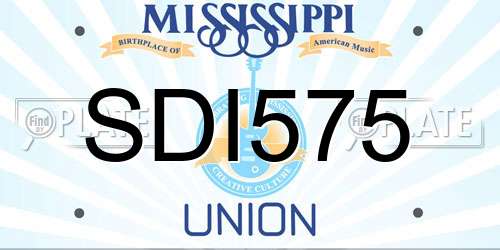 SDI575 Mississippi License Plate