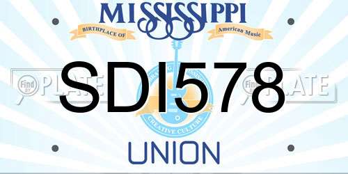 SDI578 Mississippi License Plate