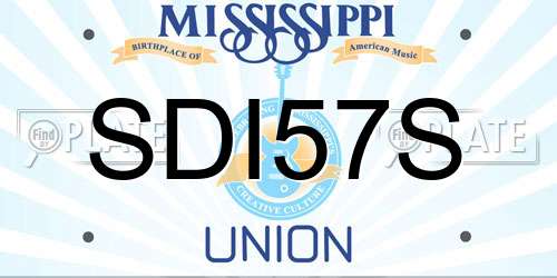 SDI57S Mississippi License Plate
