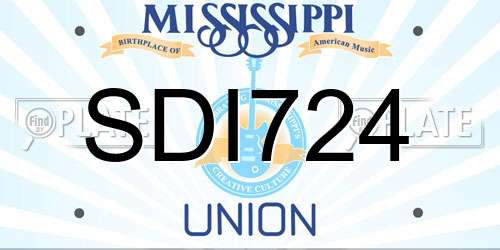 SDI724 Mississippi License Plate
