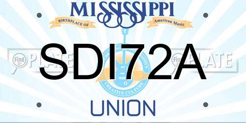 SDI72A Mississippi License Plate