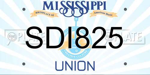SDI825 Mississippi License Plate