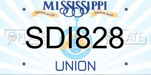 SDI828 Mississippi License Plate
