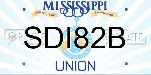 SDI82B Mississippi License Plate