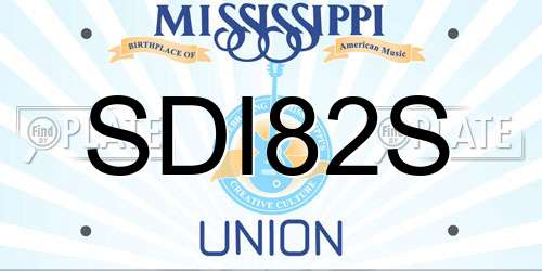 SDI82S Mississippi License Plate