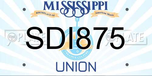 SDI875 Mississippi License Plate