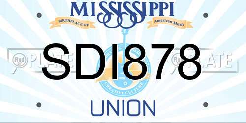 SDI878 Mississippi License Plate