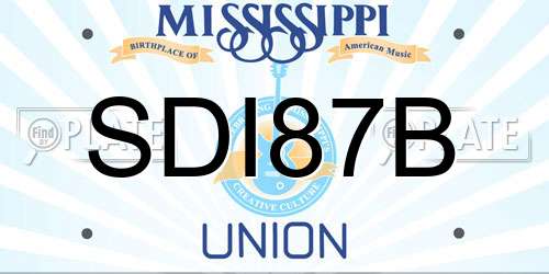 SDI87B Mississippi License Plate