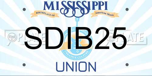 SDIB25 Mississippi License Plate