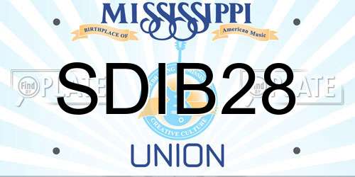 SDIB28 Mississippi License Plate