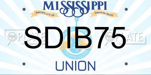 SDIB75 Mississippi License Plate